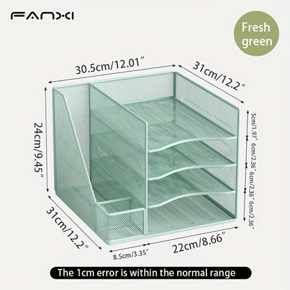 Iron Paper Organizer, Letter Tray, Document Data Bookend, Desk File Organizer, for Office, Home or School