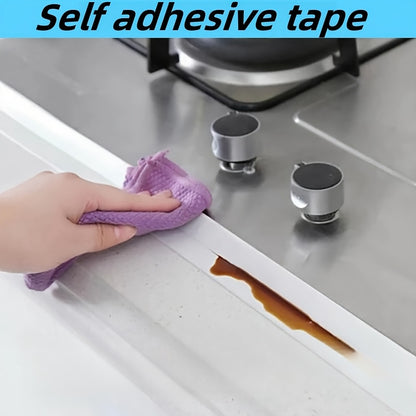 1 Roll 9.0meter Super Adhesive Waterproof Self-Sealing Strip - Heavy Duty, No Tools Needed, Suitable for Bathroom, Kitchen, Sink, Shower, Bathtub, Appliances - Leakproof & Dustproof - Ideal for DIY and Home Renovation, Clean