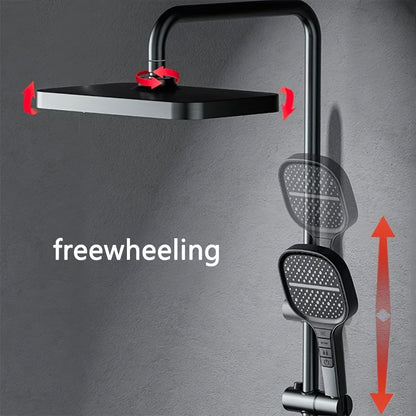 A Set of Piano Key Digital Display Shower System, Five Water Outlet Modes, Built-In Ambient Lighting, Hydropower Generation, All-Copper Body, Extra-Large Display Screen, 2025 Latest Model.