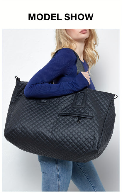 WEIXIER Spacious Multi-Pocket Travel Tote - Durable, Lightweight Women's Handbag for Weekend Getaways & Daily Use - Available in Coffee, White, Black