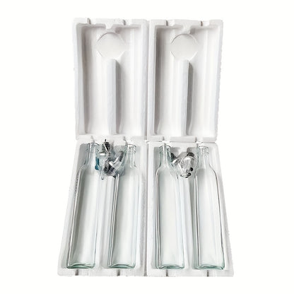 Conjunto de 4 garrafas de vidro de 500ml para azeite e vinagre com bocal doseadora, ideais para cozinhar, assar e outros utensílios de cozinha.