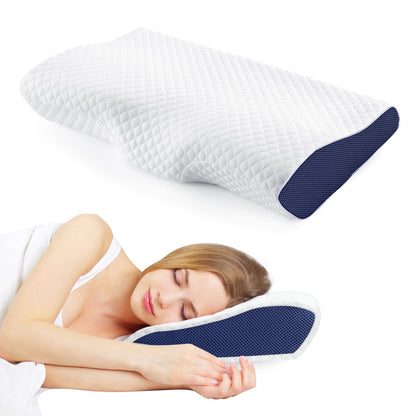 1pc Contoured Memory Foam Pillow for Neck and Back relax - Improves Sleep for Side, Back, and Stomach Sleepers