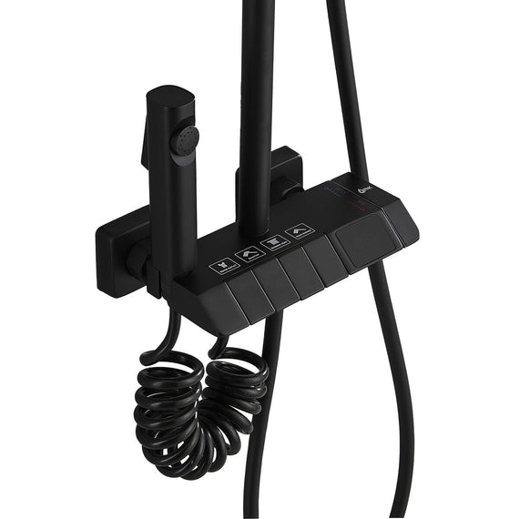 Coluna de duche Fontastock Preto Aço inoxidável ABS Plástico