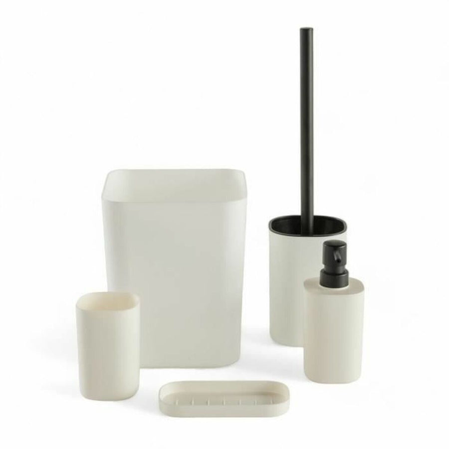 TODAY HOY Modern White Plastic Bathroom Set (5 Pieces)
