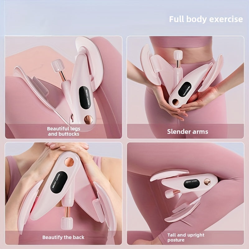 Aparelho para Exercícios do Pavimento Pélvico e Pernas - Equipamento de Ginástica Doméstica para Emagrecimento, Recuperação e Tonificação Muscular - Inúmeros Treinos, Material ABS Durável, Branco/Rosa