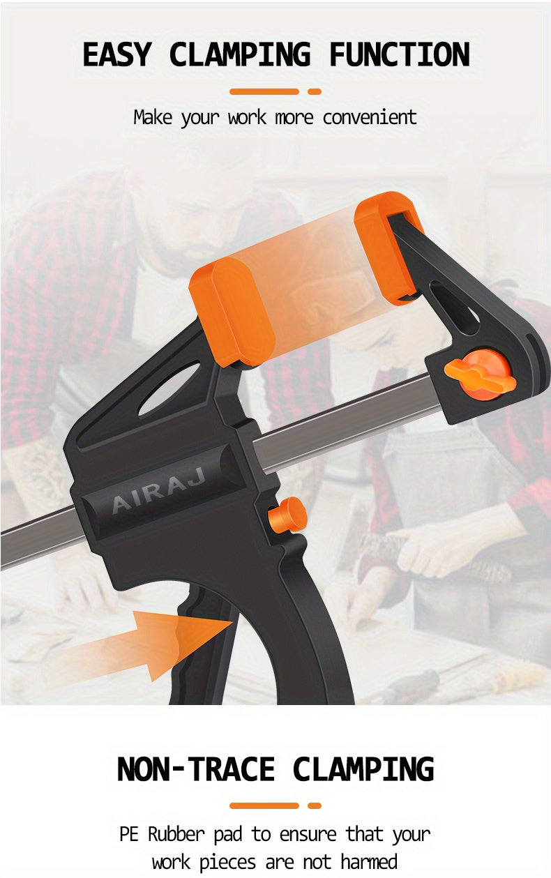2/5pcs AIRAJ 10.16 Cm Woodworking Clips F Clamp Clip Hard Grip Quick Ratchet Release DIY Carpentry Hand Vise Tools