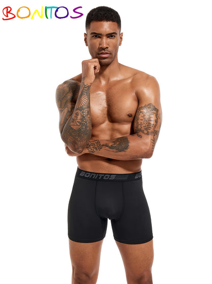 Conjunto de 5 cuecas boxer novas para homem, marca de roupa interior masculina sexy e de alta qualidade, cuecas slip para homem, presente de roupa interior masculina.
