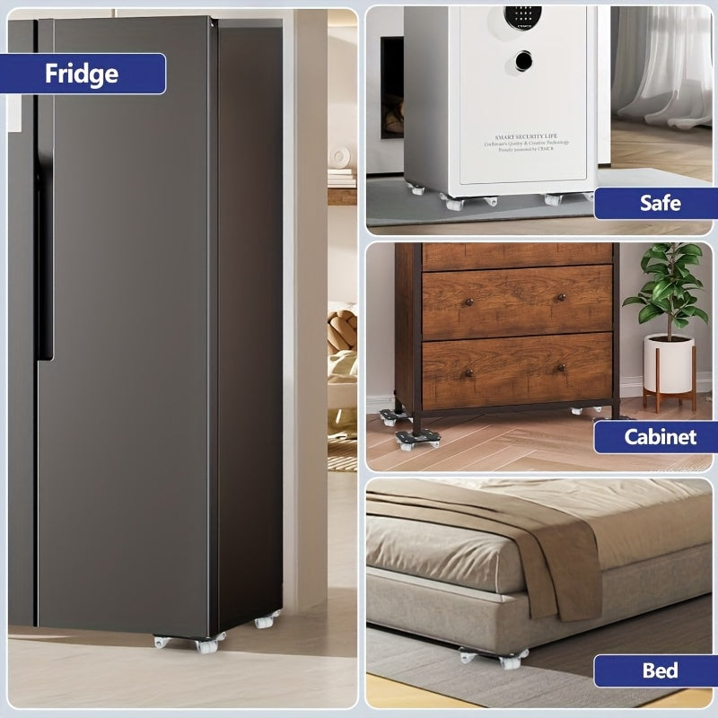 6-Piece Upgraded Furniture Dolly Set, Includes 4 Furniture Movers with 4 Wheels, 1 Pry Bar, 1 Pair of Gloves, Carbon Steel Panel Heavy-Duty Dolly, Furniture Lifter with 4 Universal 360° Swivel Rubber Wheels, Max Load 999.72