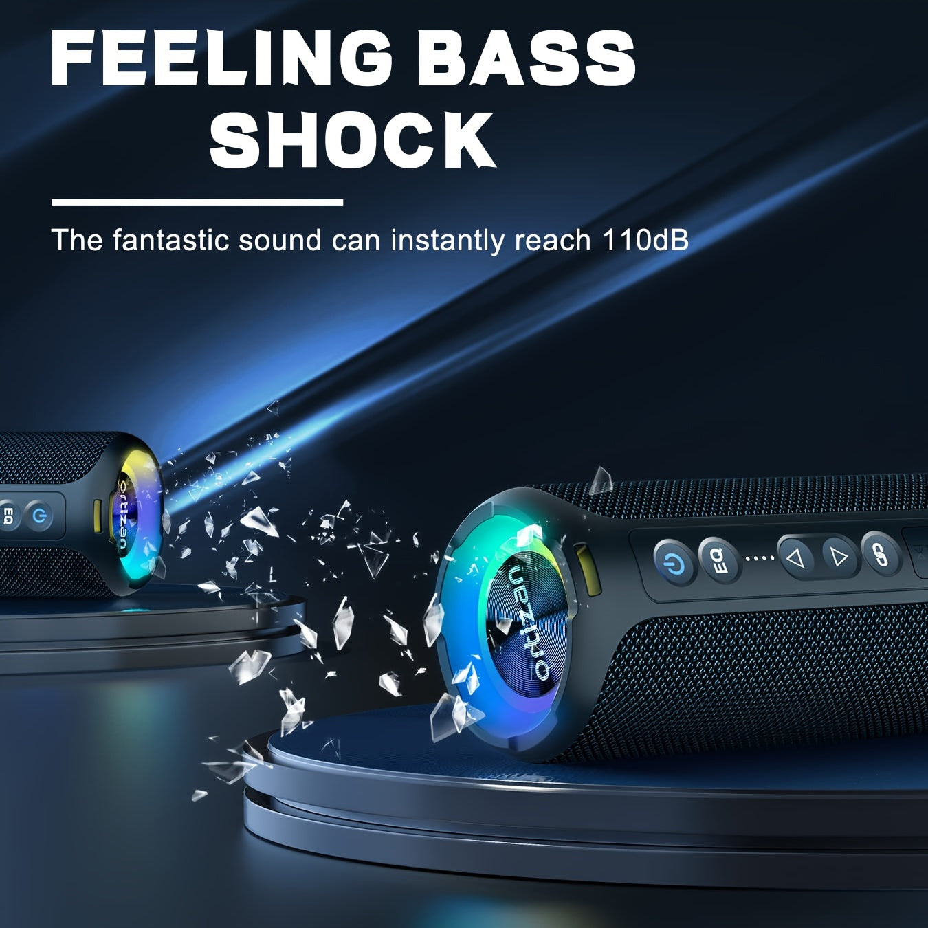 Ortizan 40W PMPO Loud Stereo Portable Speaker,, Wireless Speaker, Shower Speakers Featuring Deep Bass, LED Light, 30H Battery, TF Card, AUX, True Wireless Stereo Speaker Suitable for Both Indoor And Outdoor Use.