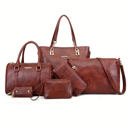 Women's Bags Six-piece Pu Cross-over Bag Single Shoulder Bag Handbag Big Bag