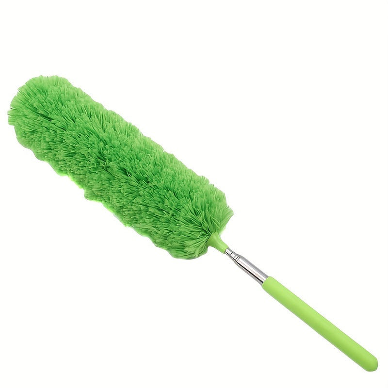 1pc, Stainless Steel Telescopic Fiber Duster - Efficient Dust Removal And Sweeping With PP Wool - Cleaning Tools And Supplies