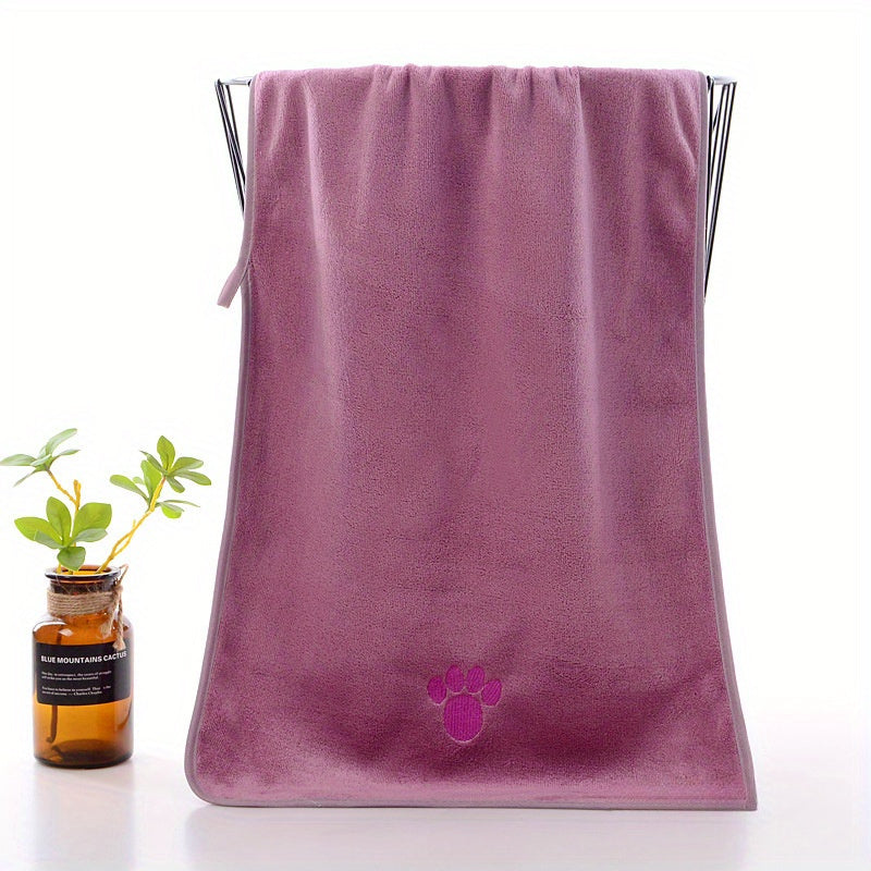 1pc Super Absorbent Dog Bath Towel With Adorable Embroidery - Gentle & Stylish Cleaning Solution For Your Furry Friend