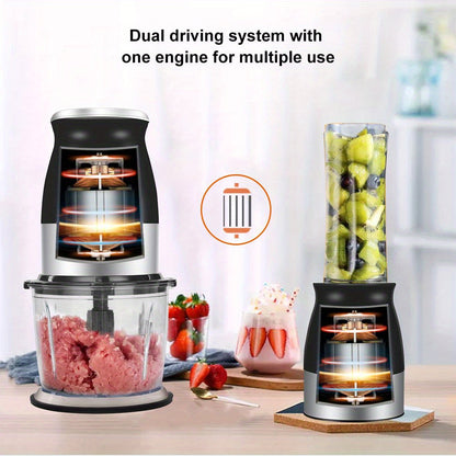 500W Portable Personal Blender Mixer Food Processor with Chopper Bowl 600ml Juicer Bottle Meat Grinder Youngsters Food Maker