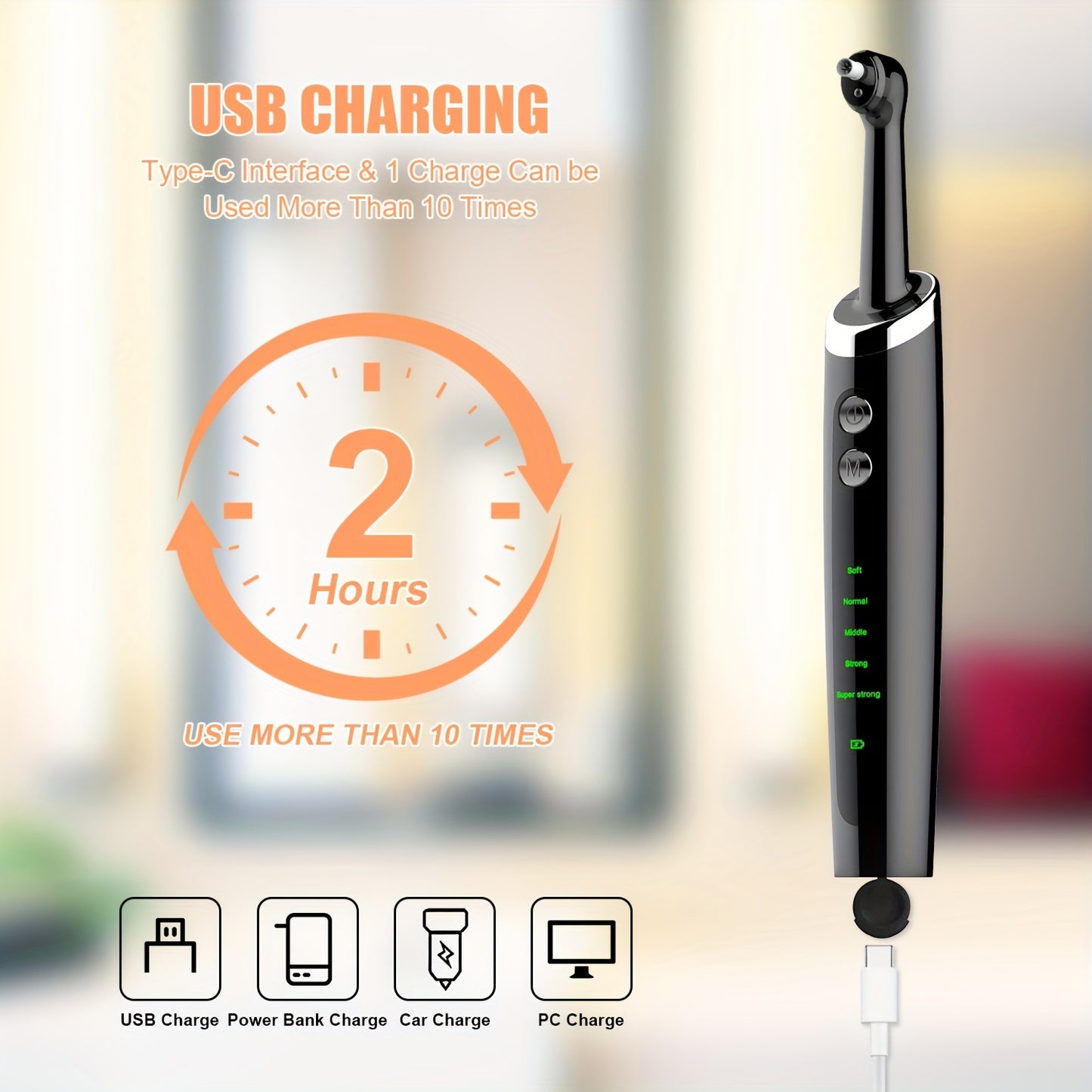 Household Dental Calculus Remover Teeth Kit Electric Tooth Polisher With Multifunctional Replacement Head