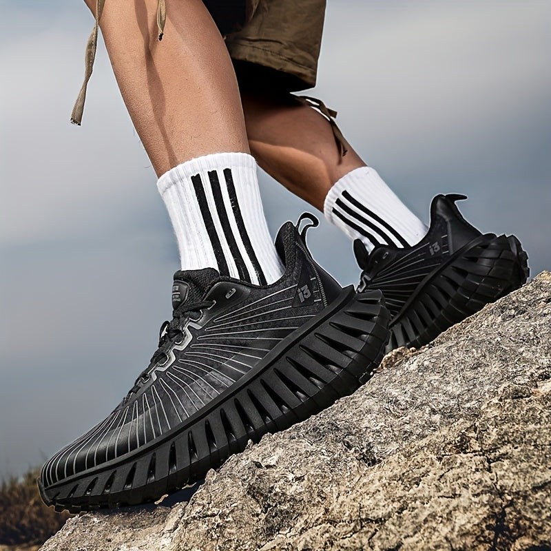 Men'S Breathable Mesh Running Sneakers - Lightweight, Non-Slip, Durable Hiking & Fitness Shoes with Air Cushion for Indoor/Outdoor Use, Gray & Green Design, Casual Athletic Footwear | Modern Sneakers | Breathable Mesh Uppe