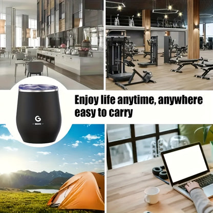 15oz Stainless Steel Travel Mug with Dual-Wall Vacuum Insulation, Leak-Proof Lid & Handle, 300ml, Personal Coffee Cup for Running, Gym, Office, Commuting - Dishwasher Safe, Hand Wash Only, No Battery Needed, Coffee Travel Mug