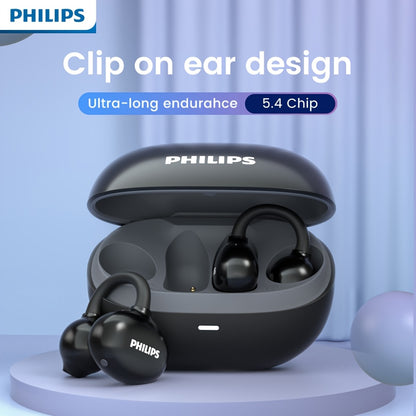 New Philips BT5.4 Earphones Wireless Sport Headphone Earbuds Touch Controlg Earclip Air Conduction Open Ear HiFi Sound 18 Hours Battery Life-TAT3469