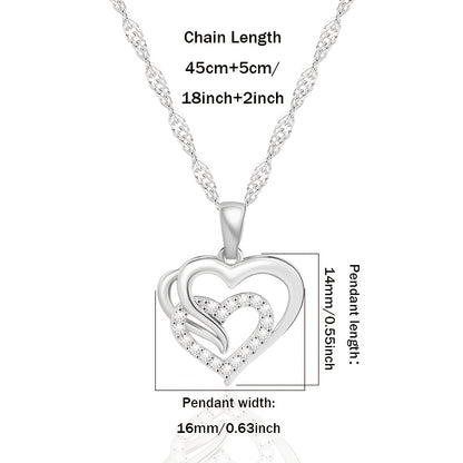925 Silver Necklace with a Lovely Heart-Shaped Pendant for Ladies, a Perfect Gift for Ladies on Holidays And Birthdays, Suitable for Banquets And Festivals, Comes with a Gift Box.