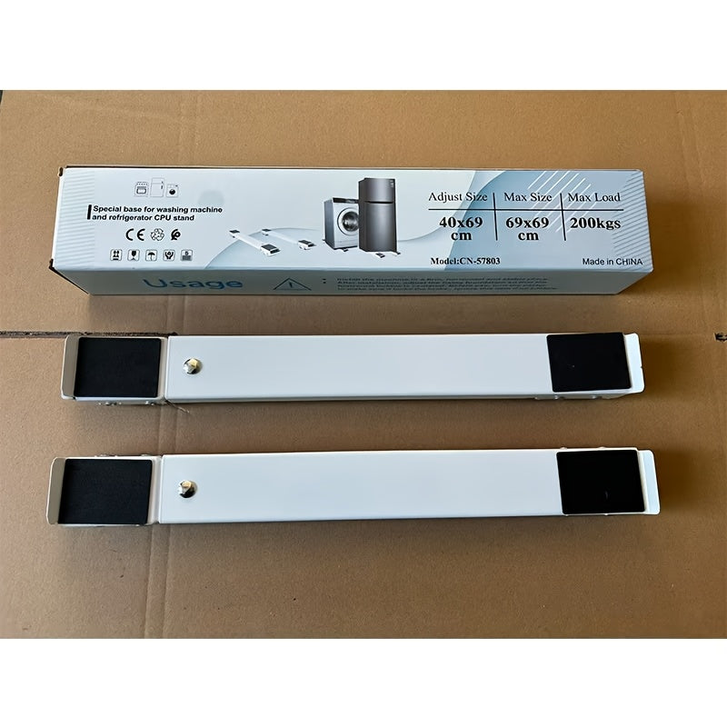 2pcs Heavy-Duty Plastic Furniture Movers with 360° Swivel Casters - 46.5cm to 72cm Height Adjustable, 18.3in to 28.3in Width, 4cm Thickness for Washing Machines, Dryers, Appliances & Home Furniture, Furniture Movers, Laundry