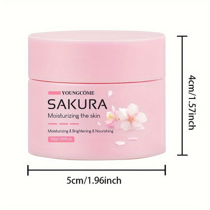30/60g Sakura Facial Care Moisturizing Face Cream, Repairs Dry Skin, Protects Skin, Improves Skin Texture, Tightens Skin, Makes Skin Tender And Delicate, Suitable For All Skin Types, And Makes Your Skin Look Young With Plant