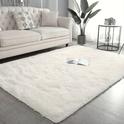 1pc Ultra Soft Plush Rug, White Large Area Rug, Non-slip Fluffy Shaggy Rug, Waterproof Shaggy Throw Rugs For Living Room Bedroom Nursery Room, Game Room Dormitory Carpet, Teenage Room Decoration, Room Decor
