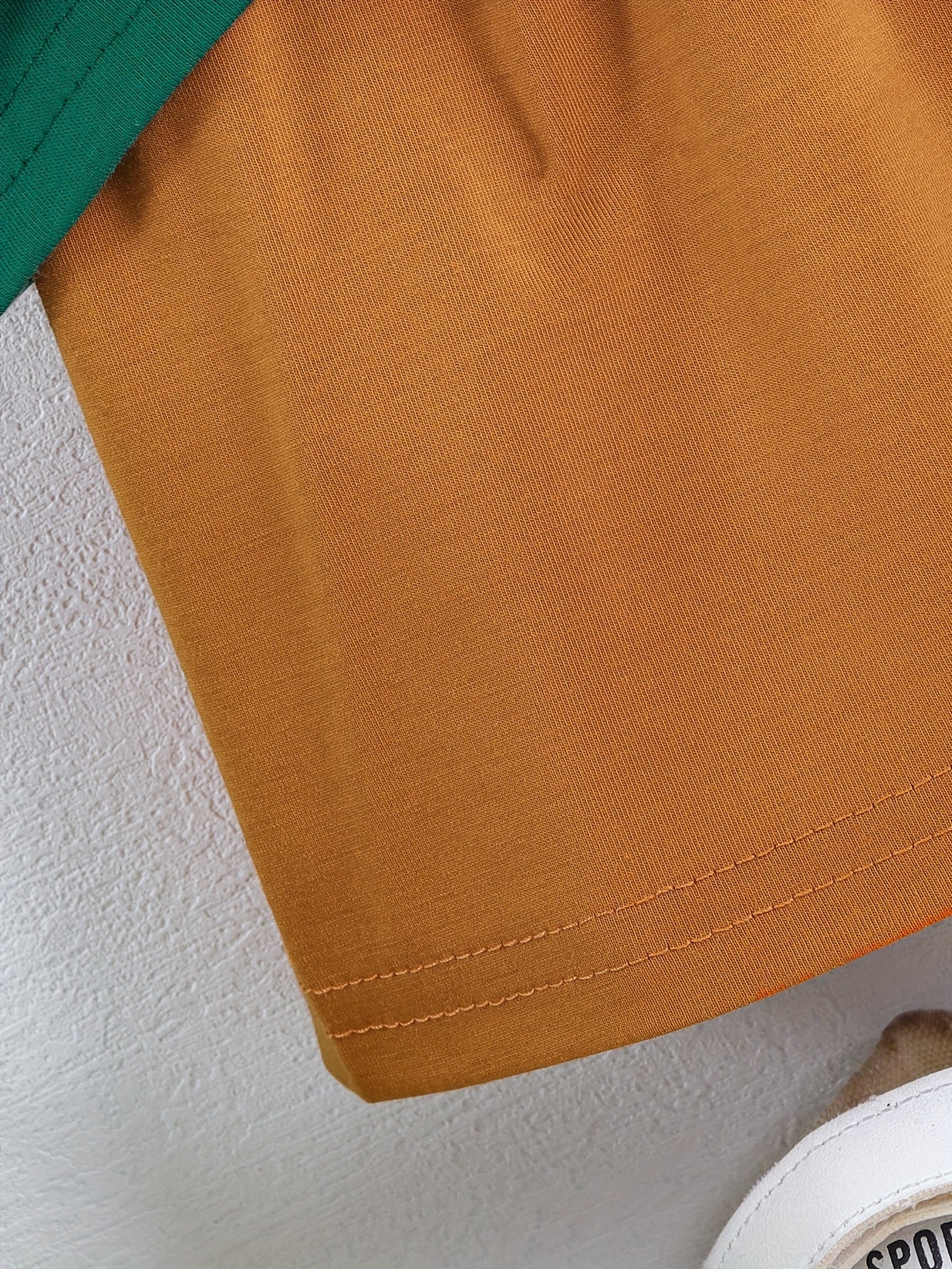 2pcs Set of Boys' Summer Striped Print Round Neck Short Sleeve T-shirt and Casual Shorts