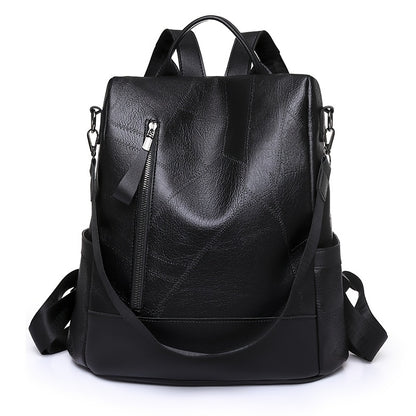Women's Backpack - Large Capacity, & Travel Bag with Golden-Tone Hardware, Adjustable Shoulder Straps & Front Zipper Pocket - Coffee Brown/Beige/Red/Black Handbag for College, Business, Daily Use (Stylish Durable PU, Bags For