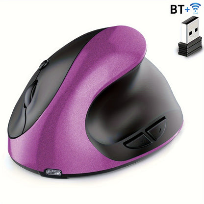 Rato Vertical Ergonómico Sem Fios Dual Mode BT &amp; 2.4GHz