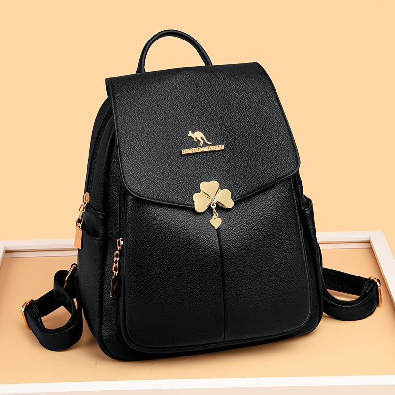Women's Large Capacity Travel Backpack with Anti-Theft Technology, Heavy-Duty Nylon & PU Shell, Adjustable Padded Straps, Golden-Tone Hardware & Secure Zipper Closure - Stylish School Backpack for Commuting, Hiking, Work, Col