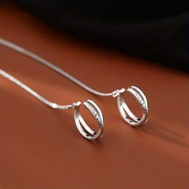 Brincos de pressão com zircónias brilhantes, estilo sexy, em cobre, joia requintada para presente feminino, perfeitos para uso diário e casual.