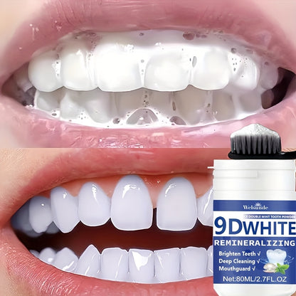9D White Remineralizing Hydroxyapatite Tooth Powder, Tooth Whitening Powder, Deep Cleaning, Fresh Breath, Ideal for Oral Health & Hygiene Gift for Women Men, Breath Freshener, Toothpaste, Tooth Cleaning Powder for Daily Life