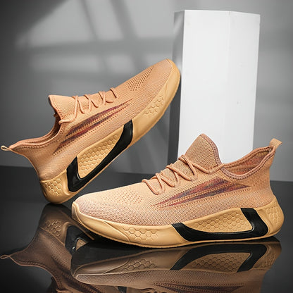 Men's Breathable Lightweight Soft Sole Jogging Shoes For Outdoor Workout, Durable Sneakers For Spring And Summer