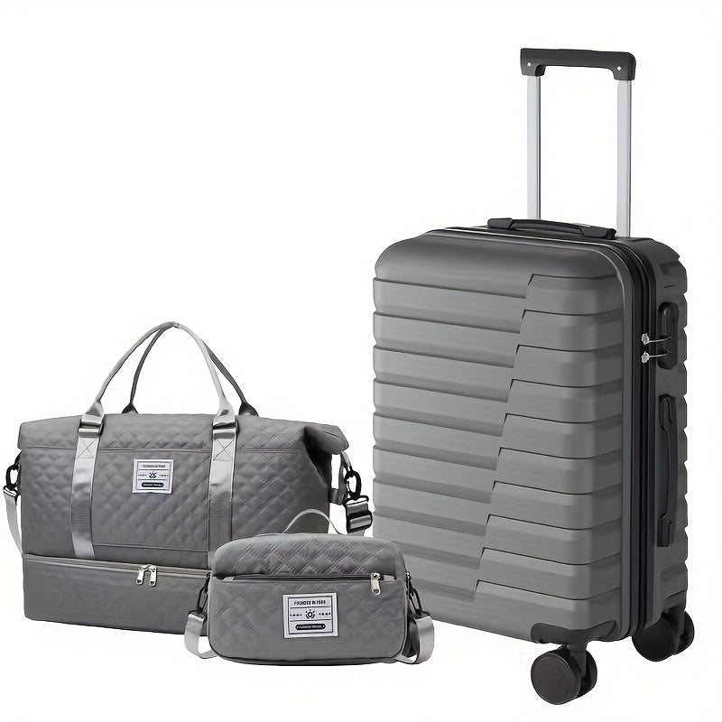 3pcs Set 20inch Travel Suitcase +Travel Bags+Toilet bag New Model Luggage Bag Durable and Suitcases Carry on Luggage, Luggage for Travel, Luggage Set, Luggage for Women, Luggage Set for Women, Expandable Carrier Set, Travel S