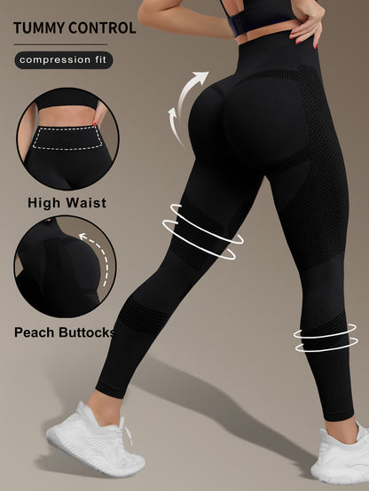 Women's High-Waist Seamless Yoga Leggings - Quick Dry, Stretchy Activewear Pants for Fitness & Training