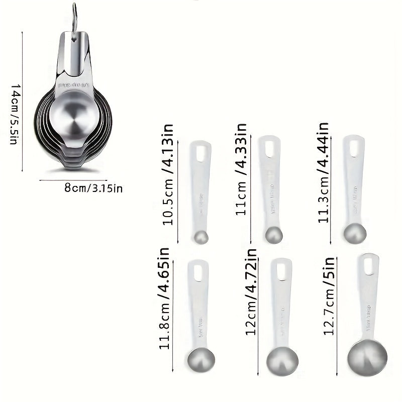 7pcs Set 20pcs Set Measuring Cup + Measuring Spoon Set 7 Stainless Steel Measuring Cups Set + 1 Level And 5 Mini Measuring Spoons for Cooking And Kitchen Measuring Spoons And Measuring Cups Baking Supplies Baking Tools