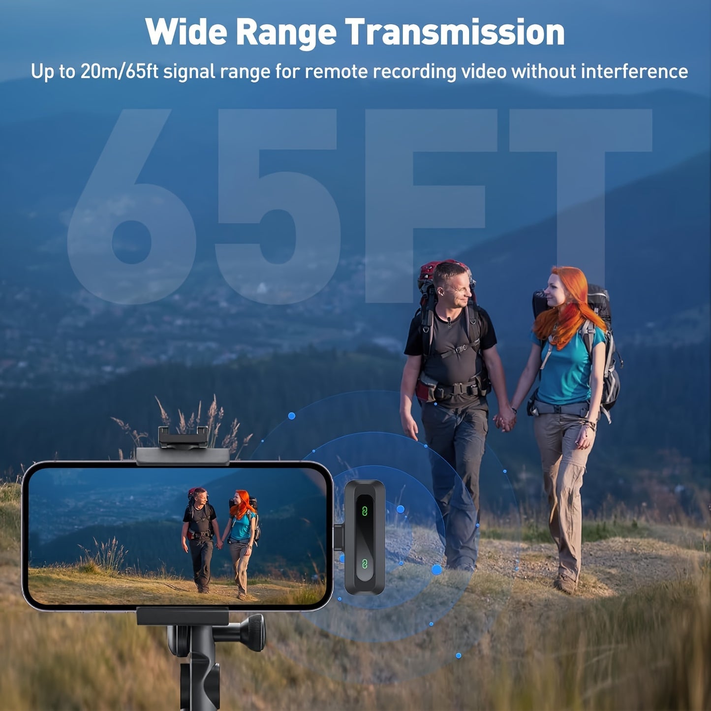 HITOZON Professional Wireless Wireless Lavalier Microphone with Noise Canceling, Plug & Play -C Receiver, Clip-On Mic for Streaming, Vlogging, Podcasting, Smartphones/Tablets, - (Compatible with iPhone/)