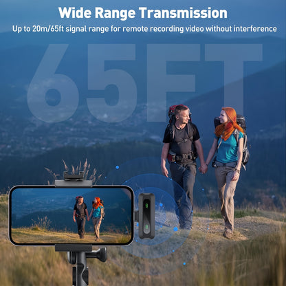 HITOZON Professional Wireless Wireless Lavalier Microphone with Noise Canceling, Plug & Play -C Receiver, Clip-On Mic for Streaming, Vlogging, Podcasting, Smartphones/Tablets, - (Compatible with iPhone/)