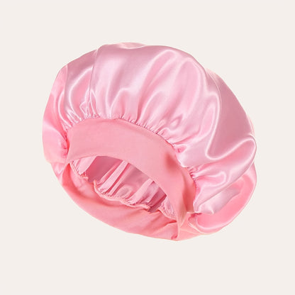 Women'S Satin Bonnet 2023, Elastic Band Hair Hat for Curling and Straight Hair, Wide Brim Sleep Cap, Bath Cap, Dry Hair Cover, 100% Polyester, Oil-Free, Comfortable Fit