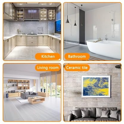 6pcs Set with 5 Replacement Heads, Plastic Grout Tool Stainless Steel Blade Head Multi-Functional Seam Removal Kit for Bathroom Kitchen Floor Window Sink Joint Frame Caulking Putty Knife Trowel Suitable 88 Countries