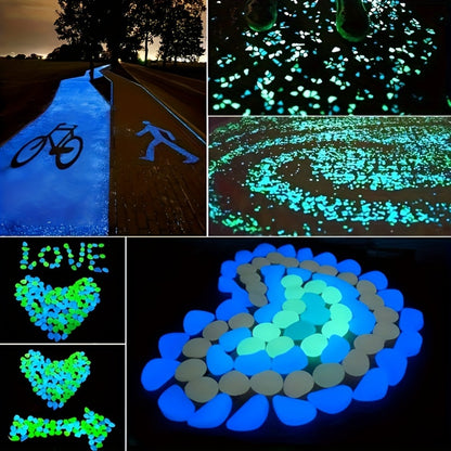 100pcs/500pcs Outdoor Luminous Miniature Pebbles, Garden Potted Mini Garden Accessories, Garden Decoration, Garden Supplies, Wedding Party Decoration, Festival Supplies, Garden Aquarium Dark Glow-in-the Dark Luminous Stone! (