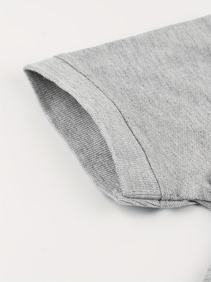 Camisa casual de criança com lapela, t-shirt de manga curta para menino, roupa infantil confortável e respirável.