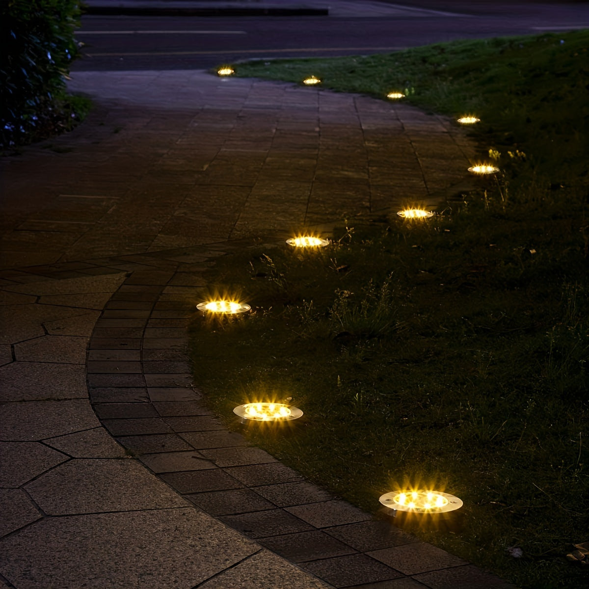 4/8/12/16pcs Solar Buried Light, IP65 Outdoor Landscape Lights, Solar Disc Lights, Garden Pathway Lighting, Solar Floor Lamps, 8pcs LED Solar Ground Lights for Roads, Courtyards, Walkways, Patios, Lawns