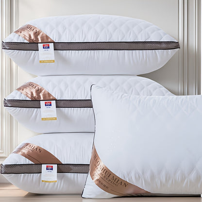 2pcs High-end Hotel Same Pillow Core Light Beige-friendly and Comfortable Cervical Spine Protection Soft and fluffy Sleep Aid Super thick and full Long-lasting no deformation and no collapse Home Gift Machine washable washabl