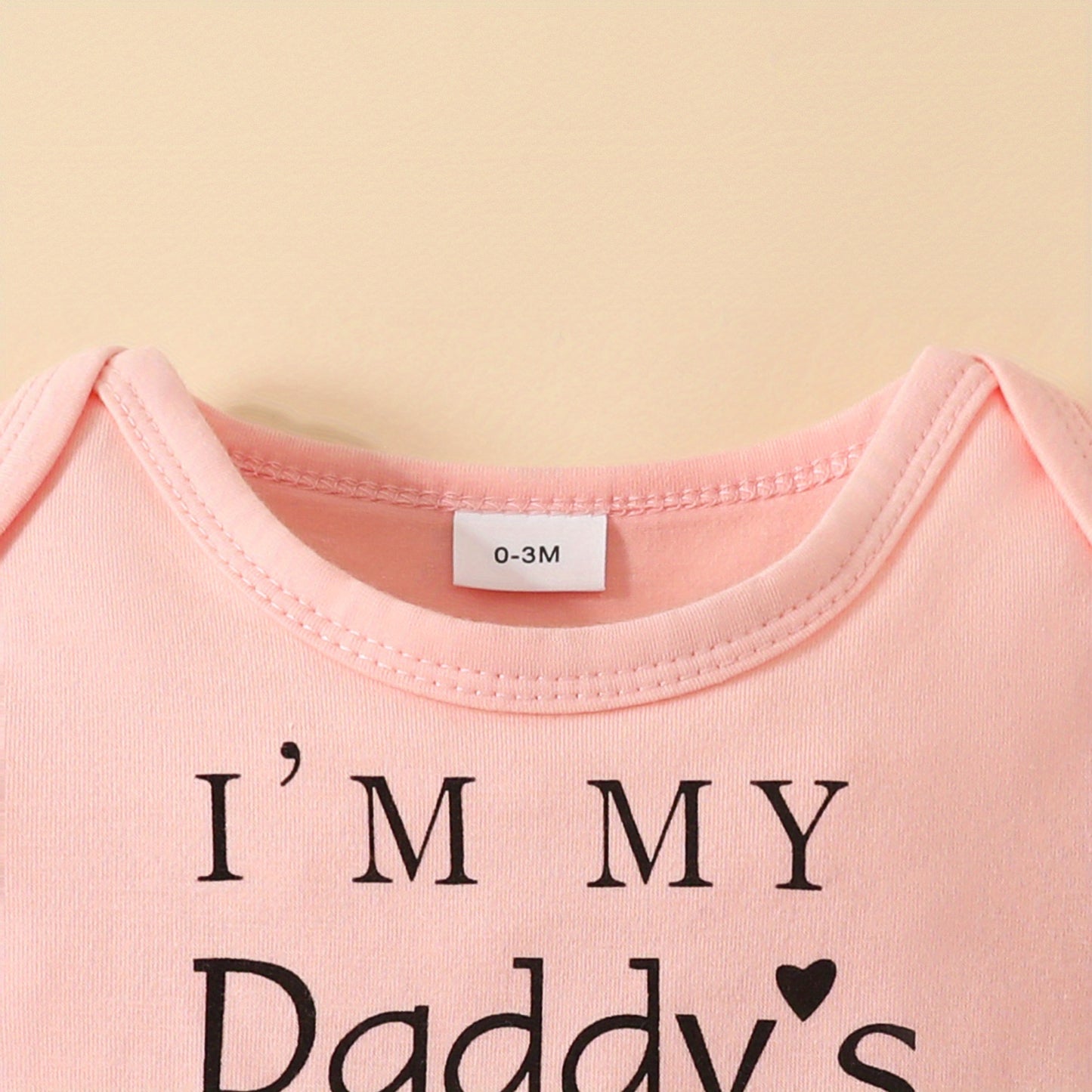 3pcs Short Sleeve & Shorts Set for Newborns - "I'm Daddy's Girl" Letter Print Pants and Headband, Mommy's World Alphabet Kids' Outfit, Perfect for Outdoor