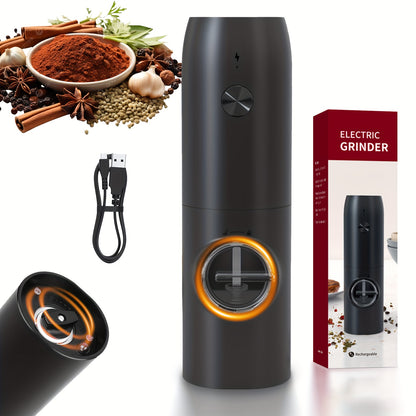 1pc/2pcs Option, Rechargeable Electric Salt And Pepper Grinder, Automatic Salt And Pepper Grinder with LED Light, Adjustable Coarseness, Large Capacity, Suitable for Home Kitchen Barbecue, Restaurant, Outdoor, Wedding Gift