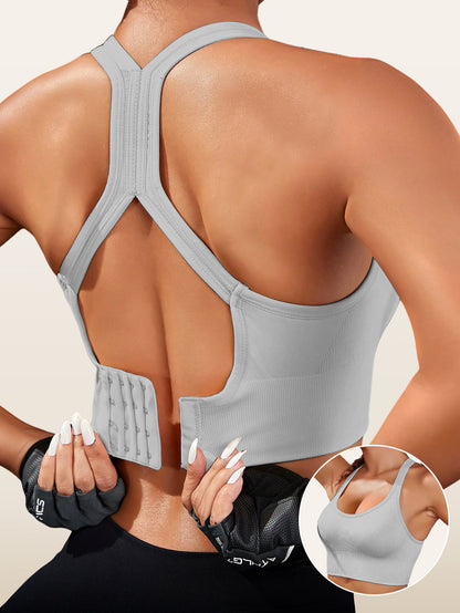 Women's Sports Bra with Removable Pads - No Underwire Breathable Support, Seamless Gym Yoga Running Top, Adjustable Straps & Soft Fabric for Workouts & Casual Wear, Workout Versatility, Sporty Design, Smooth Texture