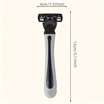 Men's Manual Razor, 6-layer Blades Razor, Non Slip Handle, Classic Men's Shaving Tools For Daily Use
