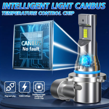 2pcs H7 H11 H1 9005/HB3 9006/HB4 H4 LED Car Headlight, High Low Beam Bulbs 200W/Pair 35000LM/Pair Cold-White 6500K, Decoding Error Free Plug-N-Play Aluminum Body Made,  Error Free Installation, Modern Headlights, Heatresistan