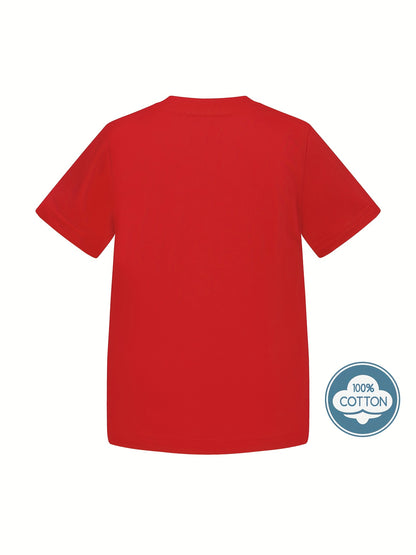 Kid's Solid Color T-shirt, Casual Short Sleeve Top, Boy's Tee For Summer