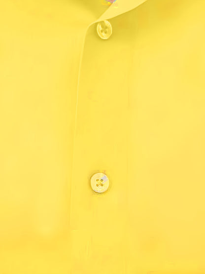 Men'S Slim Fit Long Sleeve Shirt - 55% Cotton, 40% Polyester, 5% Spandex, Solid Color, All-Season, Woven Fabric, Button-Up, Lapel Collar, Casual Weekend Wear, 125g/m²